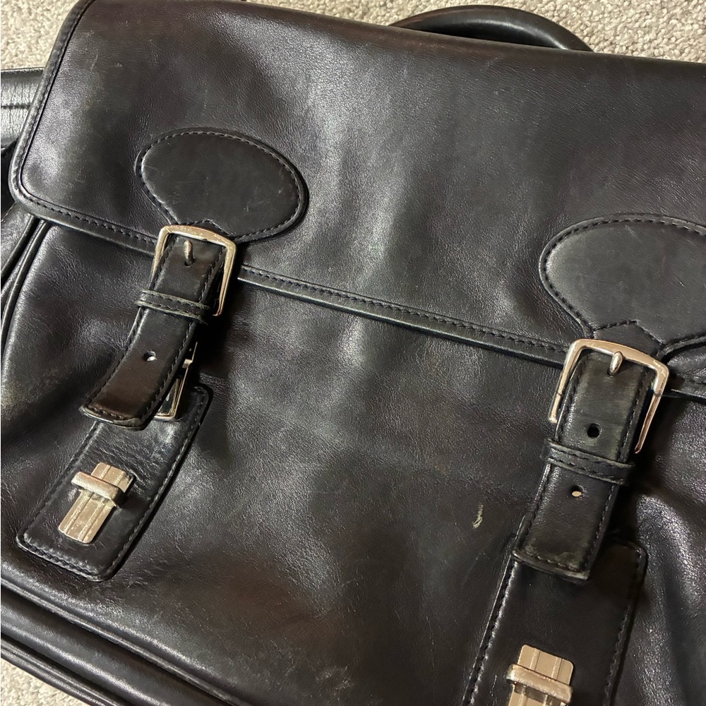 Coach Black Leather Messenger Bag - Picture 12 of 12